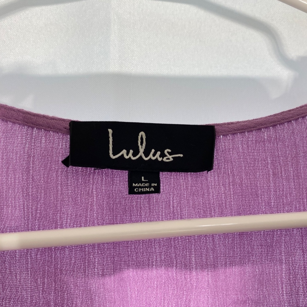 Lulus Rise to the occasion wrap midi dress lavender size large - Picture 6 of 8